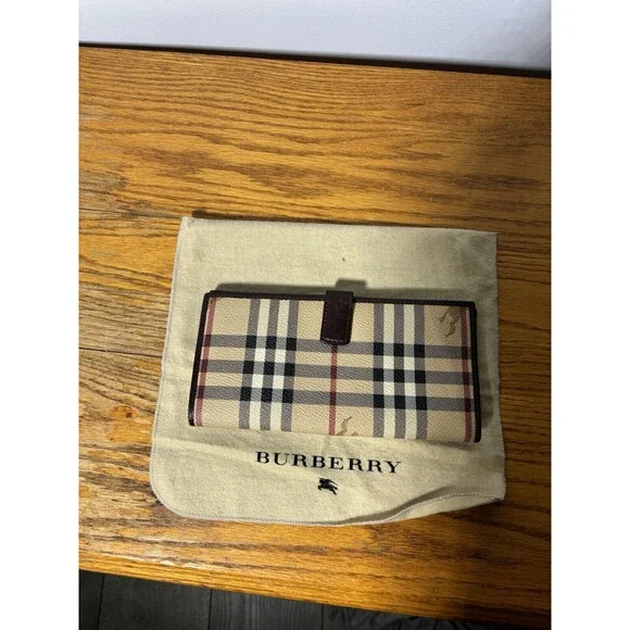Burberry Haymarket Coated Canvas Leather Check Wallet - Picture 3 of 12